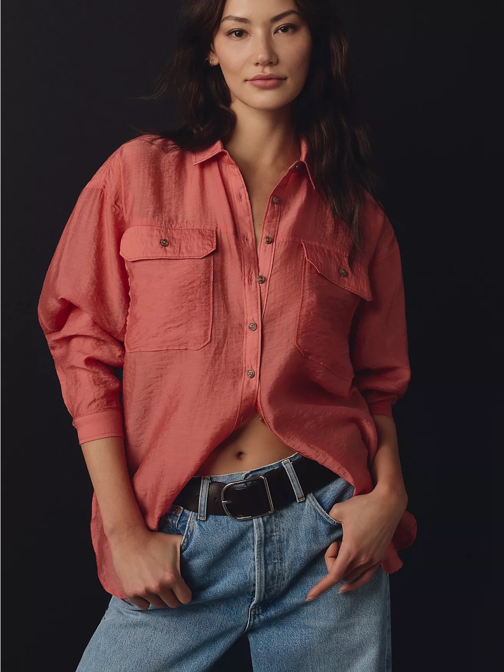 By Anthropologie Sheer Buttondown Shirt - size XS